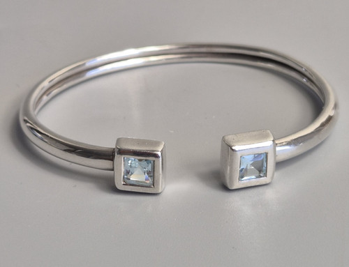Open bangle sterling silver - bangle,