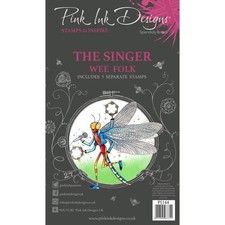 Pink Ink The Singer Stamp  5pc