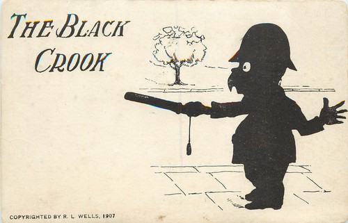 C1907 postcard silhouette of - c1907,
