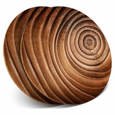2 x Coasters - Tree Trunk Wood