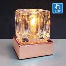 Dimmable Touch Table Light Glass Ice Cube Bedside Study Office Dimmer Lamp M0111