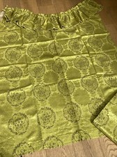 Beautiful 1950s/60s Sateen Silk Floral Pattern Curtains & Pelmet L50in x W46in