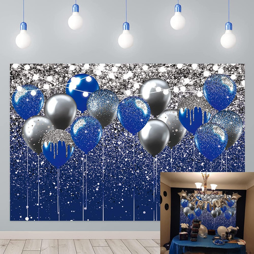 Royal blue glitter backdrop - royal,