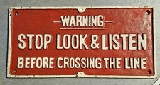 Cast Iron Railway Sign, Stop