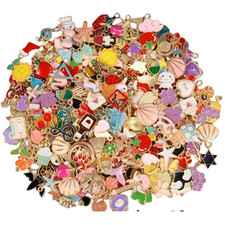 50pcs Multi Design Enamel Charms Pendants Jewellery Making DIY