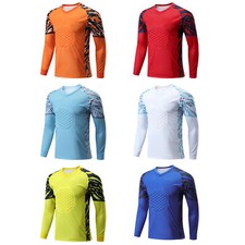 Boys Goalkeeper Jersey Football Goalie Jerseys Long Sleeve Sponge Pads T-shirt
