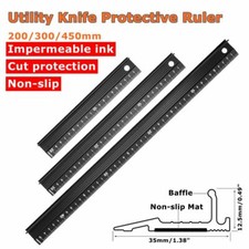 Aluminium Alloy Ruler Marking Metal Safety Cutting School Art Craft 20/30/45cm