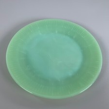 Fire King Jadeite Plate Small 7.5 in Ribbed Jane Ray Green Glass Vintage 1950's