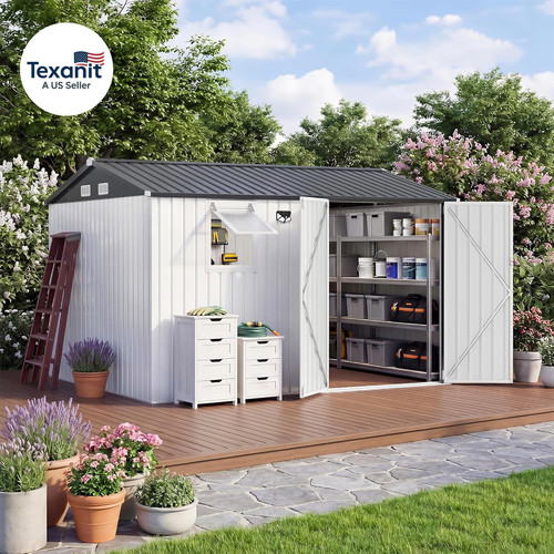 10x8ft outdoor storage shed - 10x8ft,