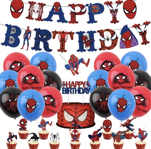 Spiderman balloons banner - balloons,
