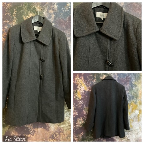 Womens coat size grey wool - size,