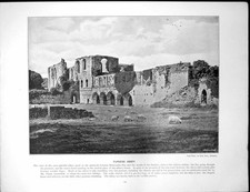 Antique Old Print Furness Abbey Morecambe Bay Duddon Penrhyn Slate Quarries