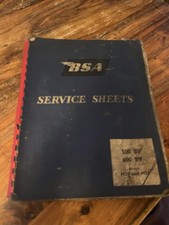 BSA SERVICE SHEETS 500 SV 600 SV M20 & M21 MODELS Original
