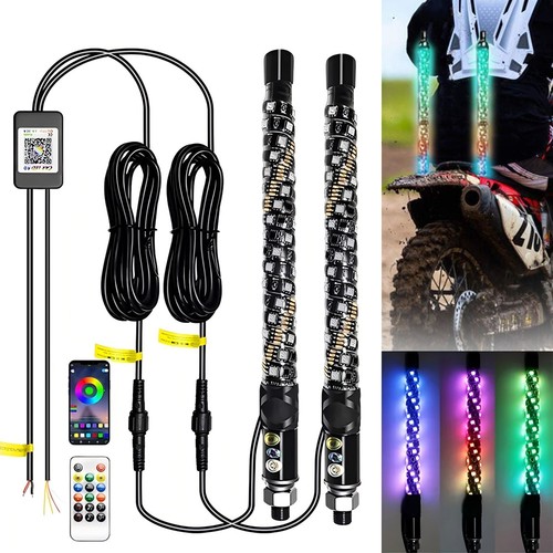 2pcs rgb led whip lights - rgb,