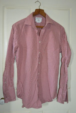 Lewin John Francomb red check shirt size 16 double cuff Jermyn Street