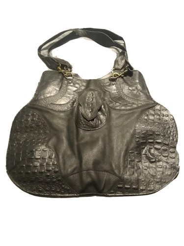 Black leather shoulder - black, bag