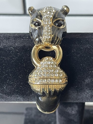 Vintage gold tone black enamel - vintage,