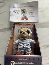 Pre-owned Sleepy Oleg Compare The Meerkat Soft Toy with Certificate In Box