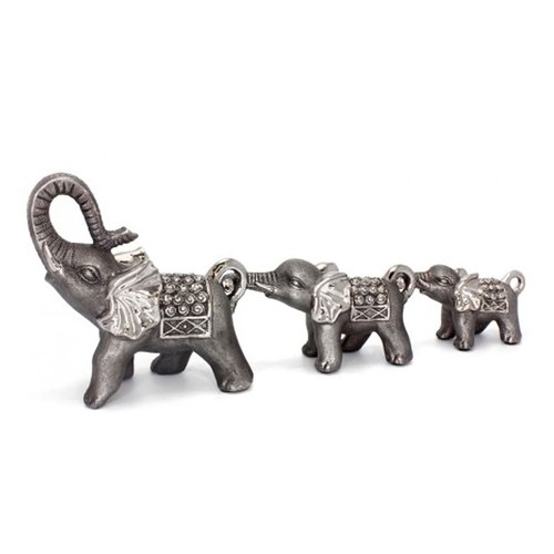 Three elephants figurine - three,