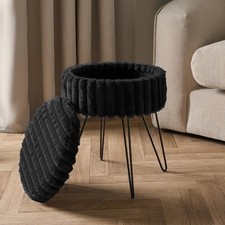 OHS Black Round Footrest Stool