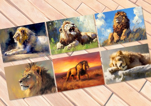 Majestic lion portrait - portrait, 5"x7"