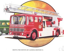 ART PRINT Bristol Fire. AEC Ladder. Signed by Don Fuller. For Corgi Models A4