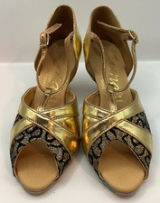 Gold Ballroom dance shoes for