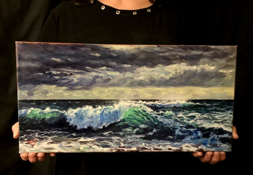 Stormy seaside waves - seaside, original