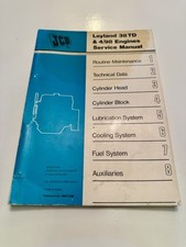 Vintage Original JCB Leyland 38TD & 4/98 Engines Service Manual good cond 