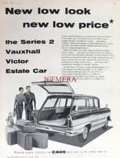 VAUXHALL 'Victor Series 2' Estate Motor Car, Original 1959 Advert : 657-24