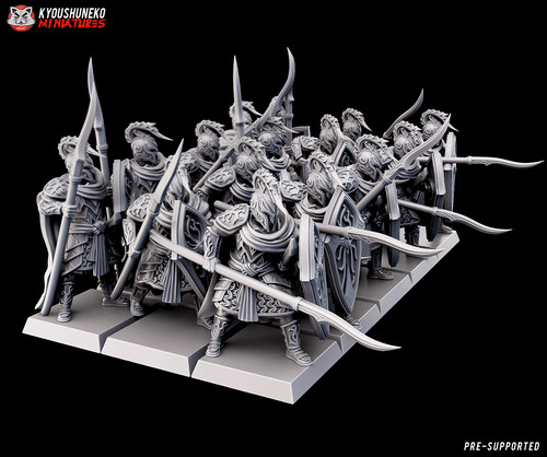 Elf warriors with spear and - spear,