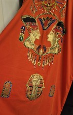 UAE KAFTAN Ladies 16-20 Stunning Orange Short Sleeve Full Length Maxi Dress