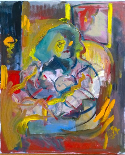 Original cubist abstract - cubist,