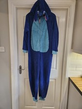 New Size 14-16 large ladies Disney Lilo & Stitch fluffy plush hooded one piece