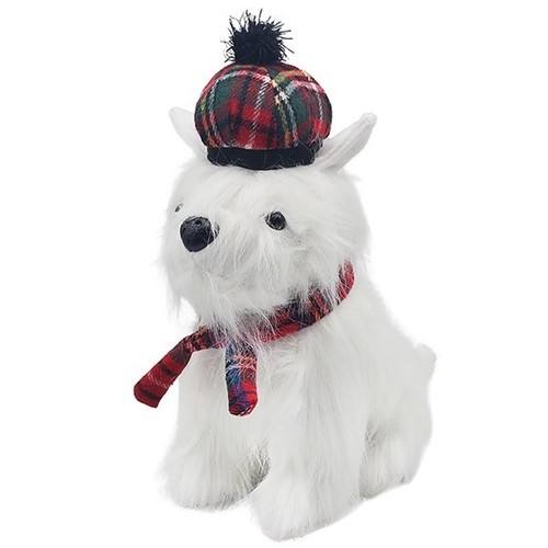 White scottie dog door stop - white,