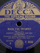 78rpm Decca F8458 George Chisholm Orchestra: Mood For Trumpet British Jazz 1944!