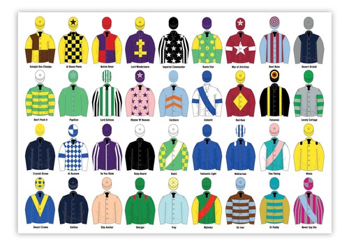 Vintage jockey silks print - silks,