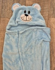 Hooded Towel Childrens Cuddle Robe Teddy Bear Blue Excellent