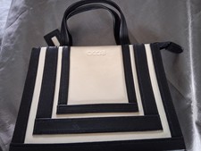 Ciccia Black And Cream Small Leather Handbag.