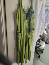 green dungarees baggy