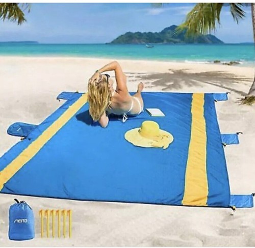 Large sand beach mat rug - sand,