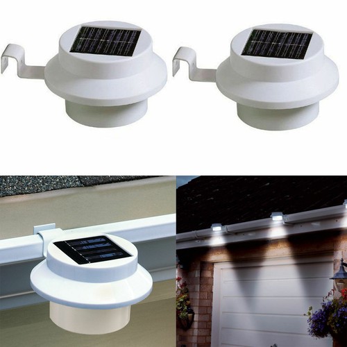 White black led solar power - white/black,