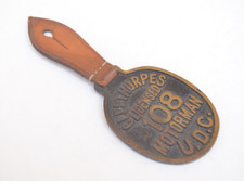 Tramway Badge Cleethorpes UDC Motorman Number 108