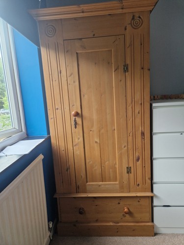Solid pine wardrobe - solid,