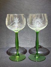 Vintage Uranium Glass Wine