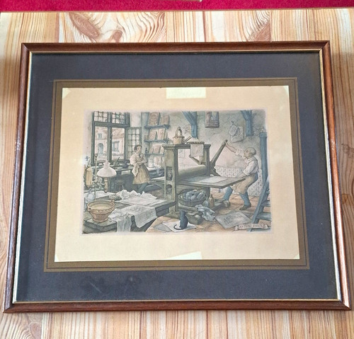 Anton pieck signed framed - anton,
