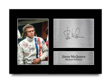 Steve McQueen Excellent Gift Idea Framed Autograph Picture Print to Movie Fans