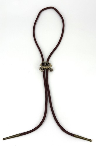 Brown cord bolo - tie, mens