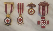 Genuine vintage British Red Cross WW2 ARP & Service Medals x 4 East Riding Yorks