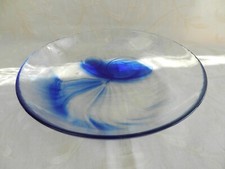 Murano? blue swirl plate with